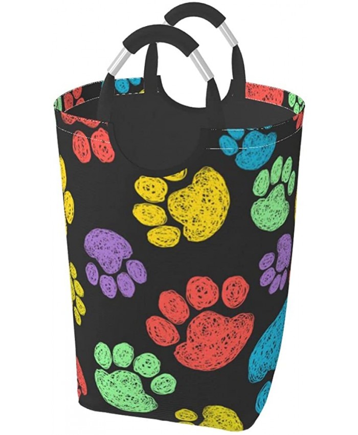 Grand panier à linge pliable en tissu avec imprimé pattes de chien style moderne sac à linge pliable sac à linge sale pour chambre à coucher maison ou dortoir et voyage - B09Y1G32VL