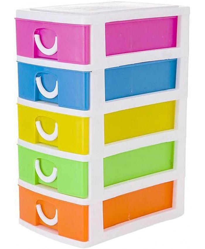 Boîte à tiroirs colorée ensemble de tiroirs de bureau colorés organisateur de tiroirs artisanaux colorés boîte de rangement de bricolage coloré multifonctionnel avec 5 tiroirs 13x9x18.7cm - B099X2PR1R