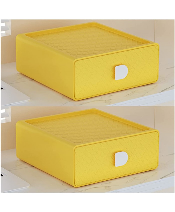 HLLZRY Organisateurs de tiroirs boîtes de Rangement avec tiroirs Organisateur de bacs à Cubes empilables Organisateur de Bureau utile avec tiroirs tiroirs d'artisanatSize:2 Piece,Color:Jaune - B09NP3XL8L