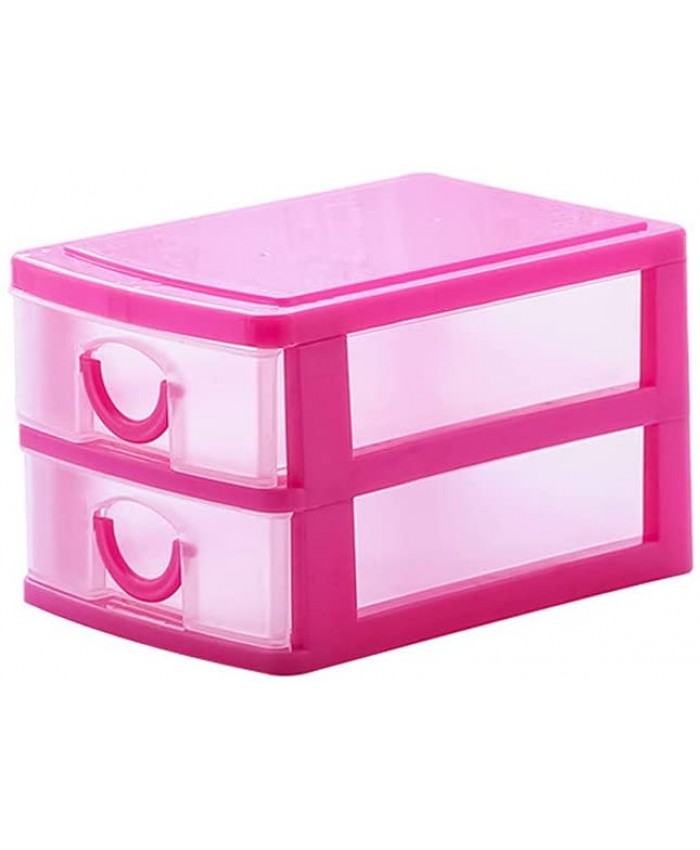 Mini tiroir de bureau boîte de rangement en plastique multicouche boîte de rangement pour produits cosmétiques articles divers boîte de rangement amovible de bureau rose deux couches - B0953NPYX3