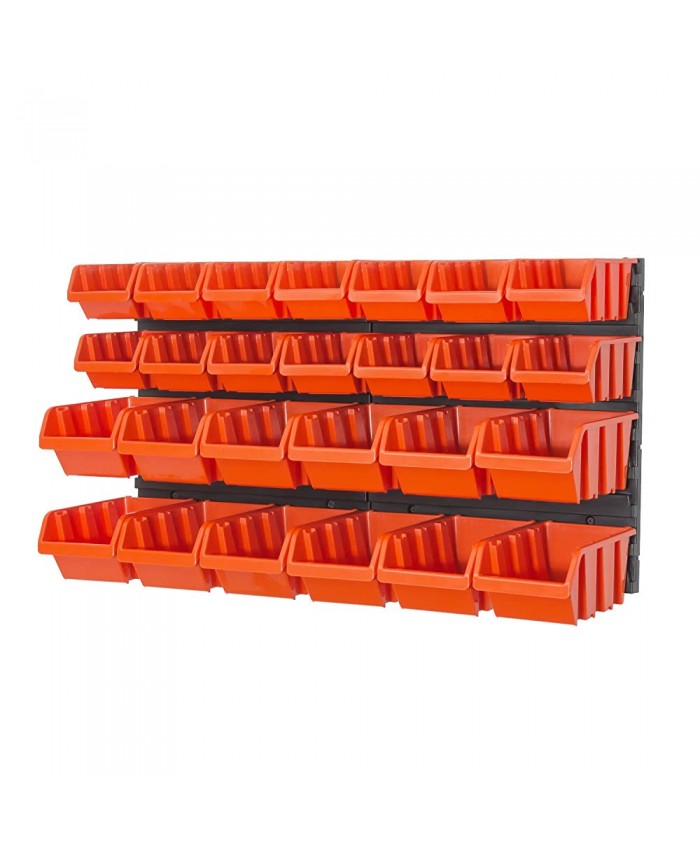 Etagre des 28 éléments bac  bec petits outils boîte orange murale IN BOX - B009YDCD72