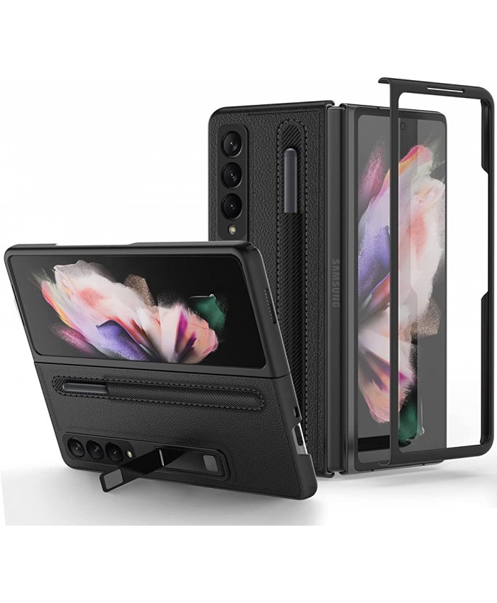 Vizvera QuickStand Étui de protection en deux parties avec support pour Samsung Galaxy Z Fold 3 Noir - B09T5K1KF2