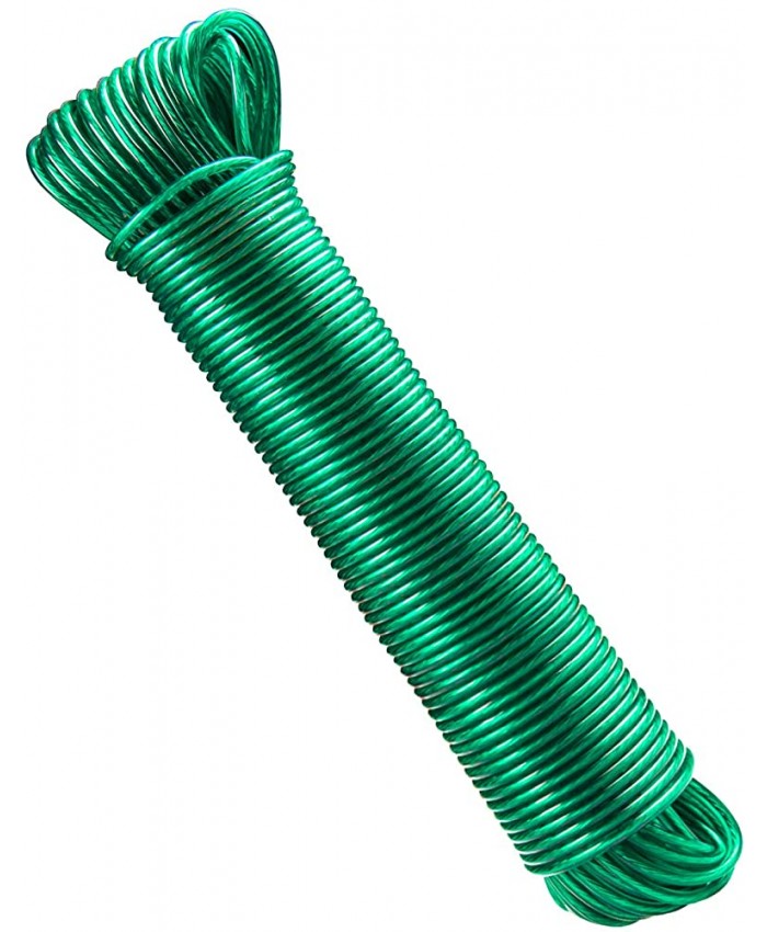 GZBtech Corde à linge en acier avec revêtement en PVC vert 30 m Robuste Capacité de charge de 120 kg Résistante à la rouille et aux intempéries Pour étendoir de jardin extérieur - B08C9R5YG5