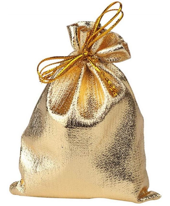 1 PCS Exquis Cordon Cadeau Sacs Pochette De Bonbons Bijoux Poche Sac De Rangement DIY pour Le Mariage Anniversaire Festival Package Or Durable et attrayant - B0963K152Q