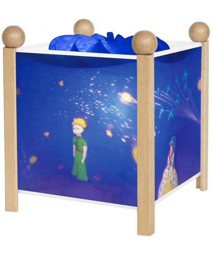 Boîte à Trésors & Bijoux Musicale -Petit Prince. Saint Exupéry Phosphorescent Colori Bleu + Veilleuse Lanterne Magique Le Petit Prince. St Exupéry Couleur Bois Naturel - B09S1BVL49