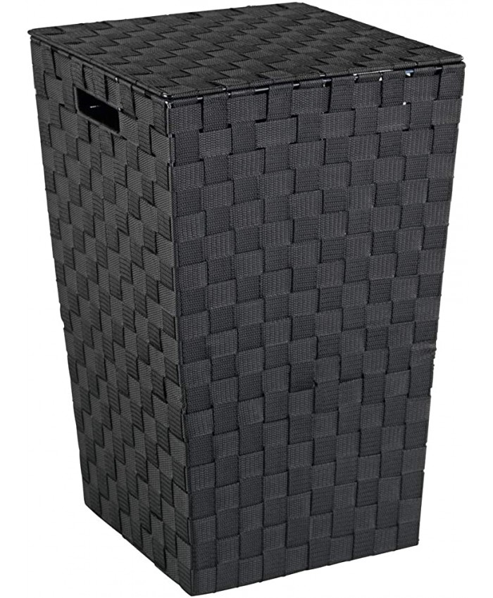WENKO Panier à linge Adria carré noir Tabouret de salle de bain avec sac à linge amovible Capacité: 48 l Polypropylène 33 x 53 x 33 cm Noir - B01DISZRX0