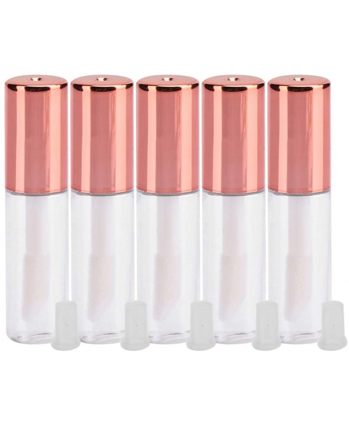 Tube de brillant à lèvres de 1,2 ml récipient cosmétique à bricoler avec bouchon de bouteille mini-bouteille d'échantillons de rouge à lèvres bouteille rechargeable vide 10 pièces or rose - B089D2FMPL