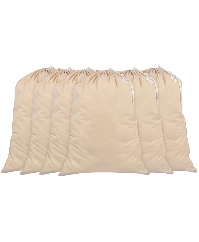 Sweet Needle Lot de 6 sacs à linge en coton robuste de couleur naturelle robuste 71 x 91 cm Heavy Duty - B08CRY5WCQ
